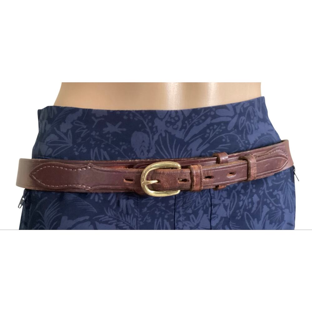 Vtg R.M. Williams Leather Ranger Belt 34 / 86 Brown Solid Cowhide Australia 432